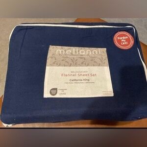 New! Mellanni Flannel Sheet Set - Navy California king